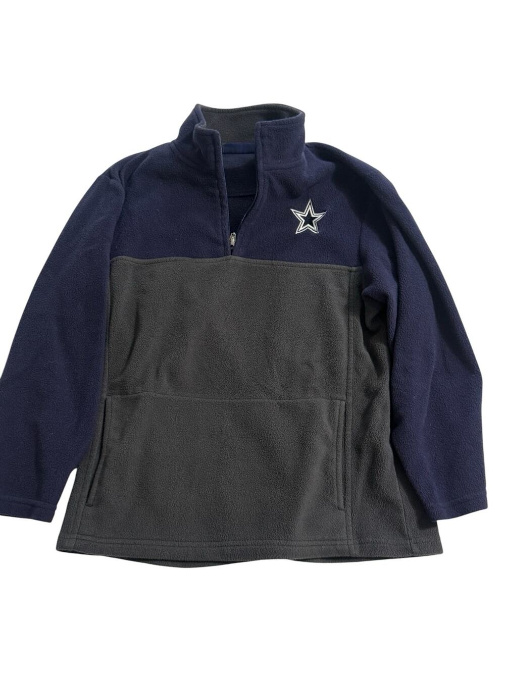 NFL Dallas Cowboys Quarter Zip Fleece Pullover Jacket  - Youth Large 16-18